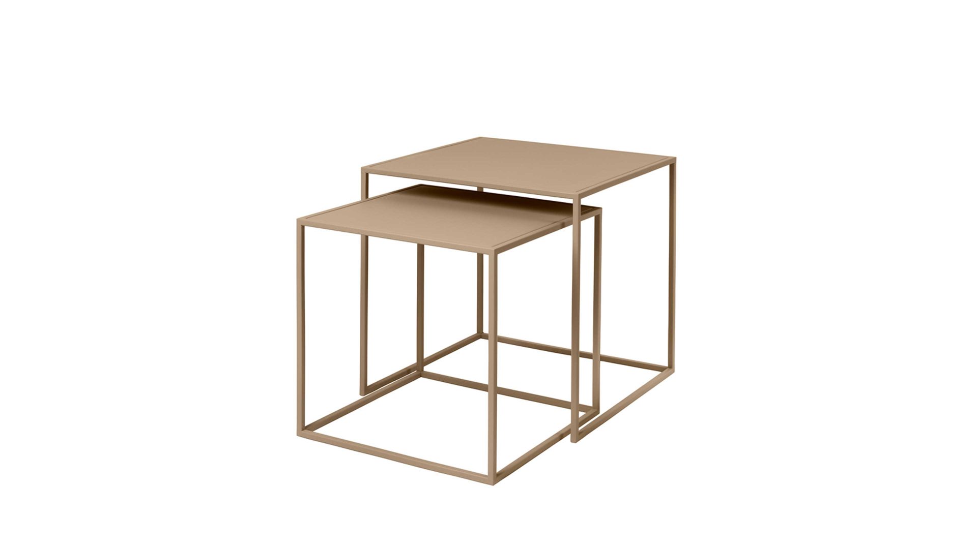 Beistelltisch Blomus aus Metall in Beige blomus Beistelltisch-Set Fera sandbeiger Stahl – zweiteilig