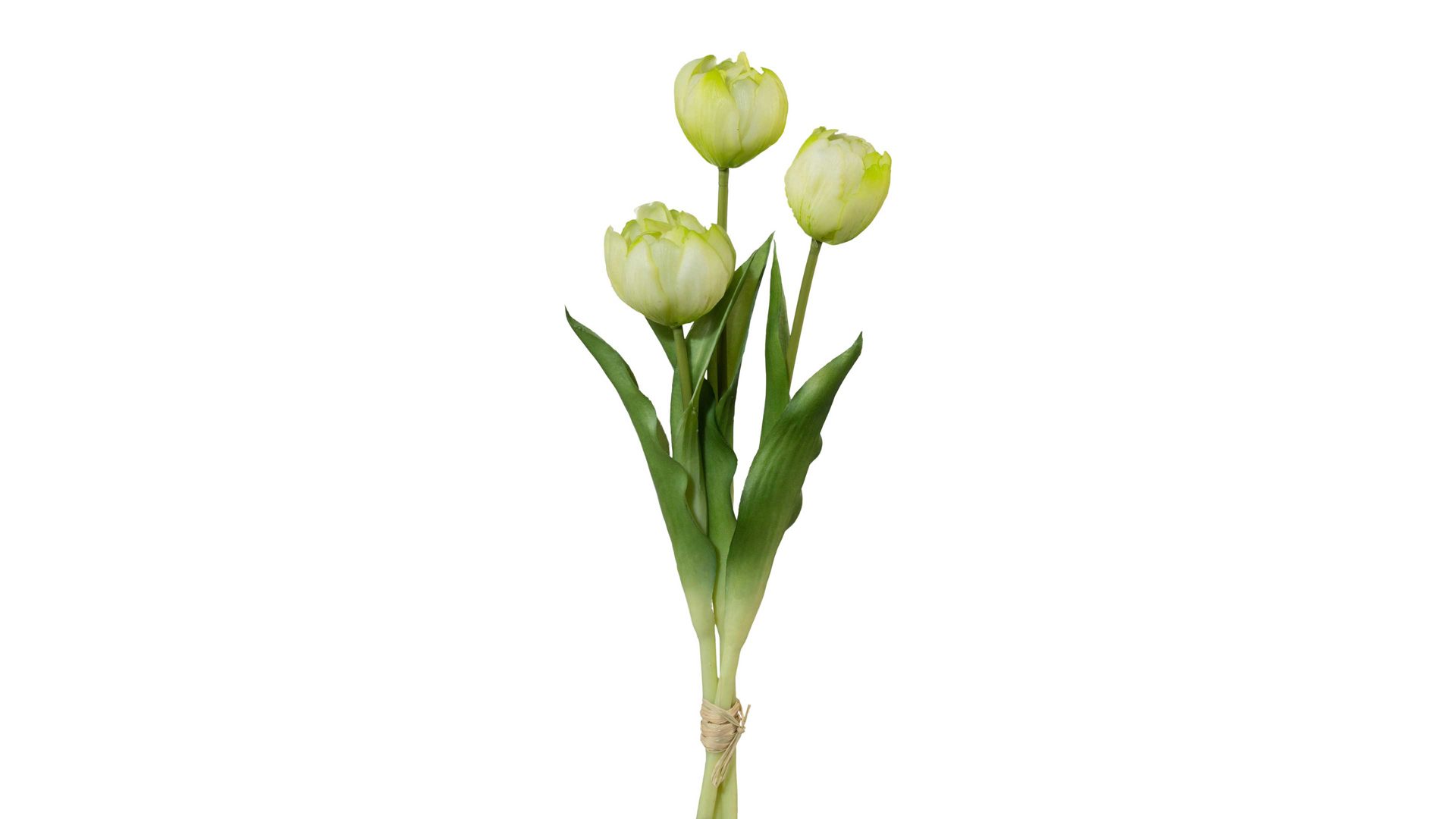 Blume Gasper aus Stoff in Weiß Tulpenstrauß Ivon weiße Textilblüten – Höhe ca. 37 cm