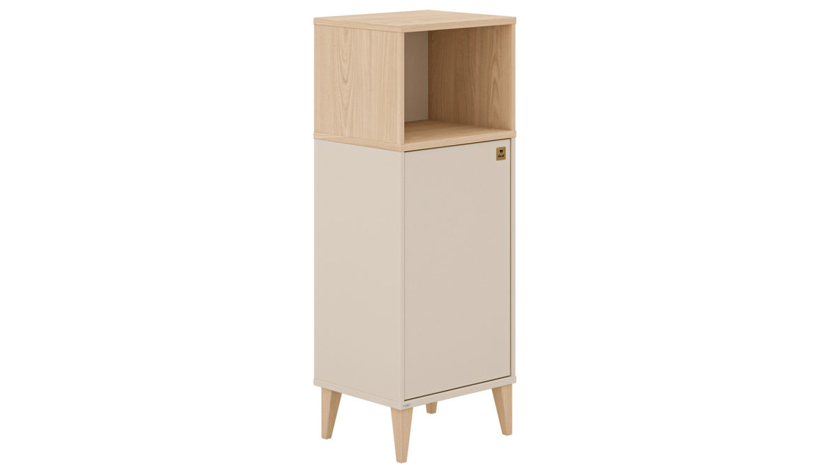 Highboard Paidi aus Holz in Beige PAIDI Babyzimmer Mila & Ben – Highboard links eine Tür, Breite  ca. 48 cm - Cashmere-Beige & Scandinavian Wood