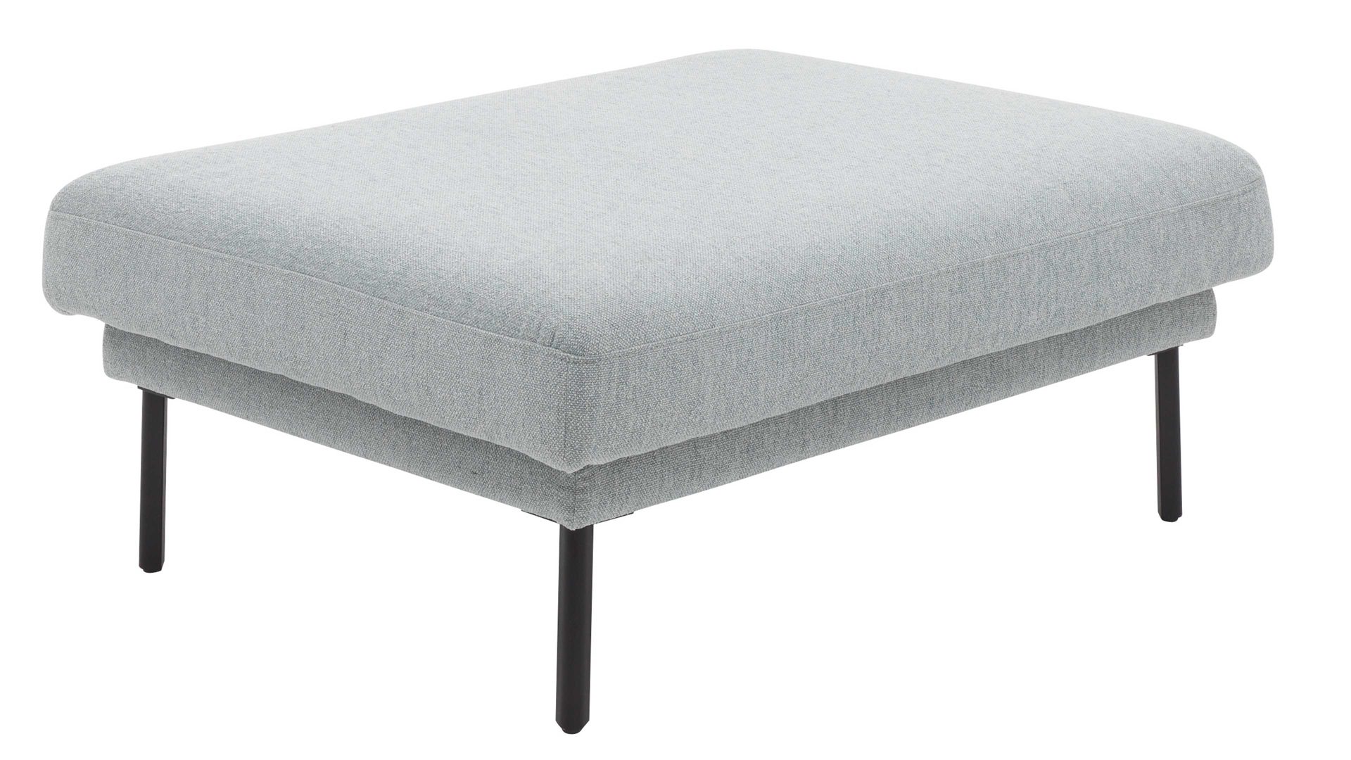 Polsterhocker Interliving aus Stoff in Hellblau Interliving Sofa Serie 4220 – Hocker 01K Melange blauer Stoffbezug Q2 – ca. 115 x 90 cm