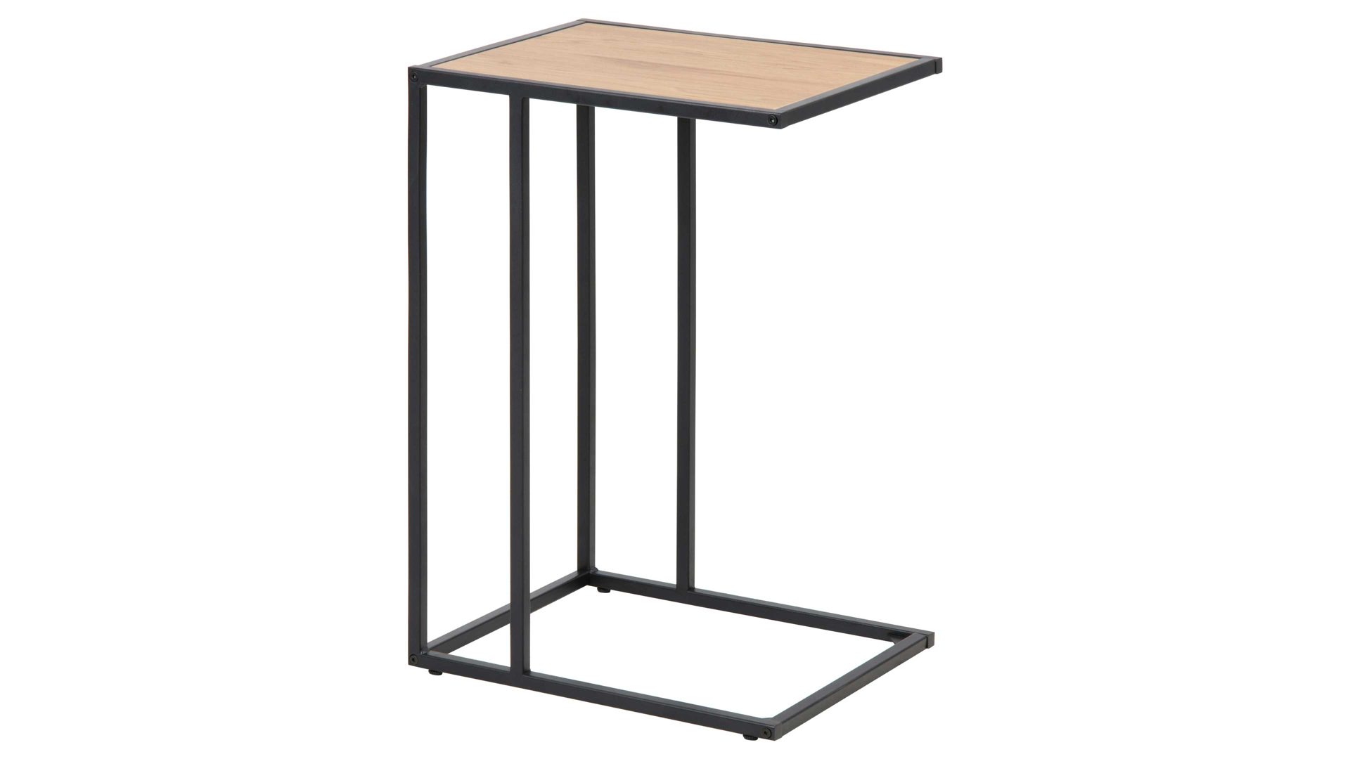 Beistelltisch Actona group a/s aus Holz in Holzfarben Laptop-Tisch Seaford im Industrielook bzw. Beistelltisch Wildeiche & Schwarz – ca. 43 x 35 cm