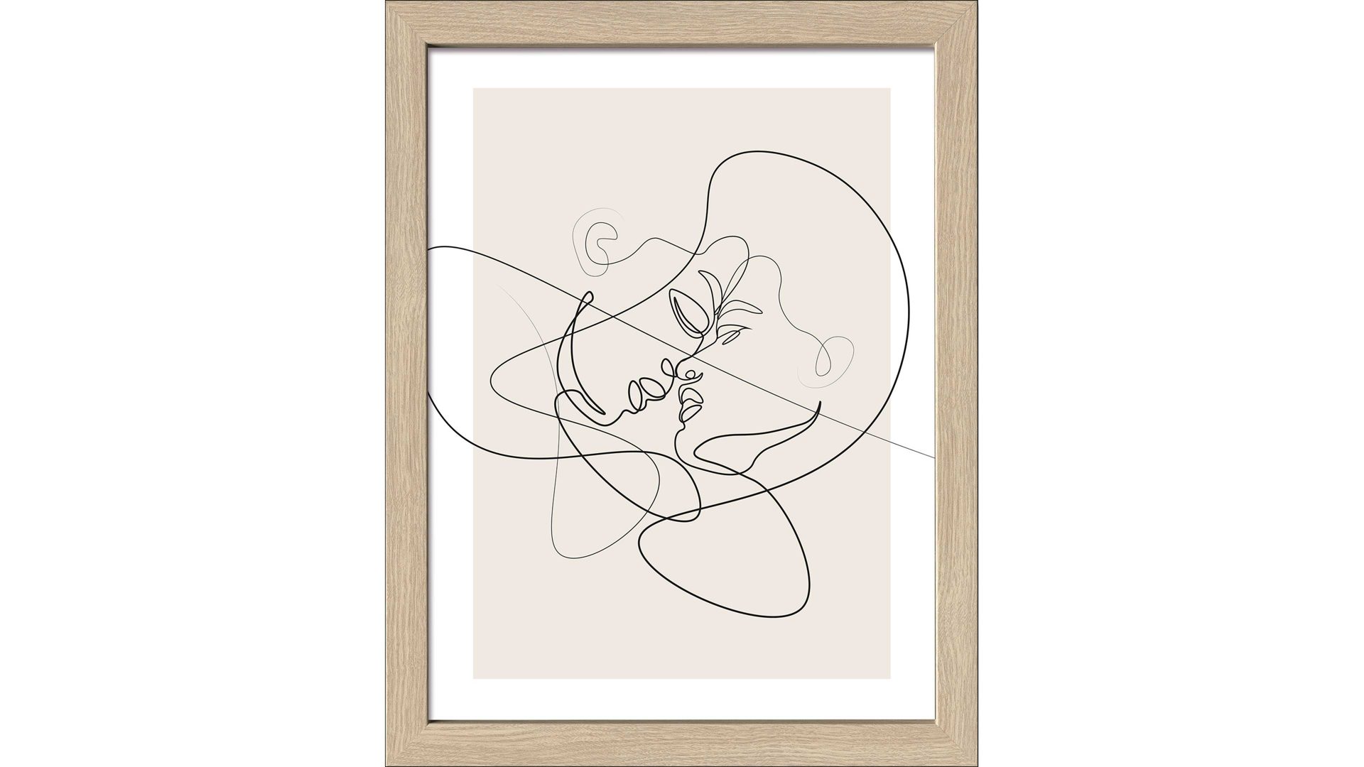 Kunstdruck Interliving BEST BUDDYS! aus Karton / Papier / Pappe in Beige Interliving BEST BUDDYS!  Kunstdruck Scandic Living Line Art Faces VI - ca. 35 x 45 cm