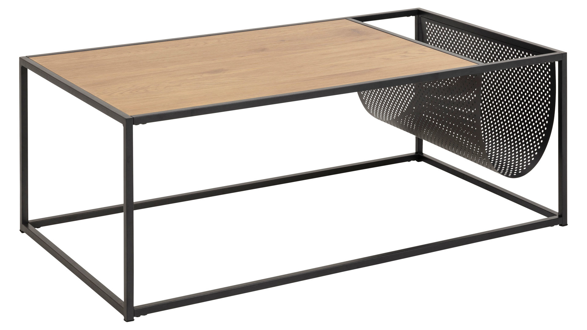 Couchtisch Actona group a/s aus Holz in Holzfarben Couchtisch Seaford mit Fach bzw. Sofatisch Wildeiche & Schwarz – ca. 110 x 60 cm