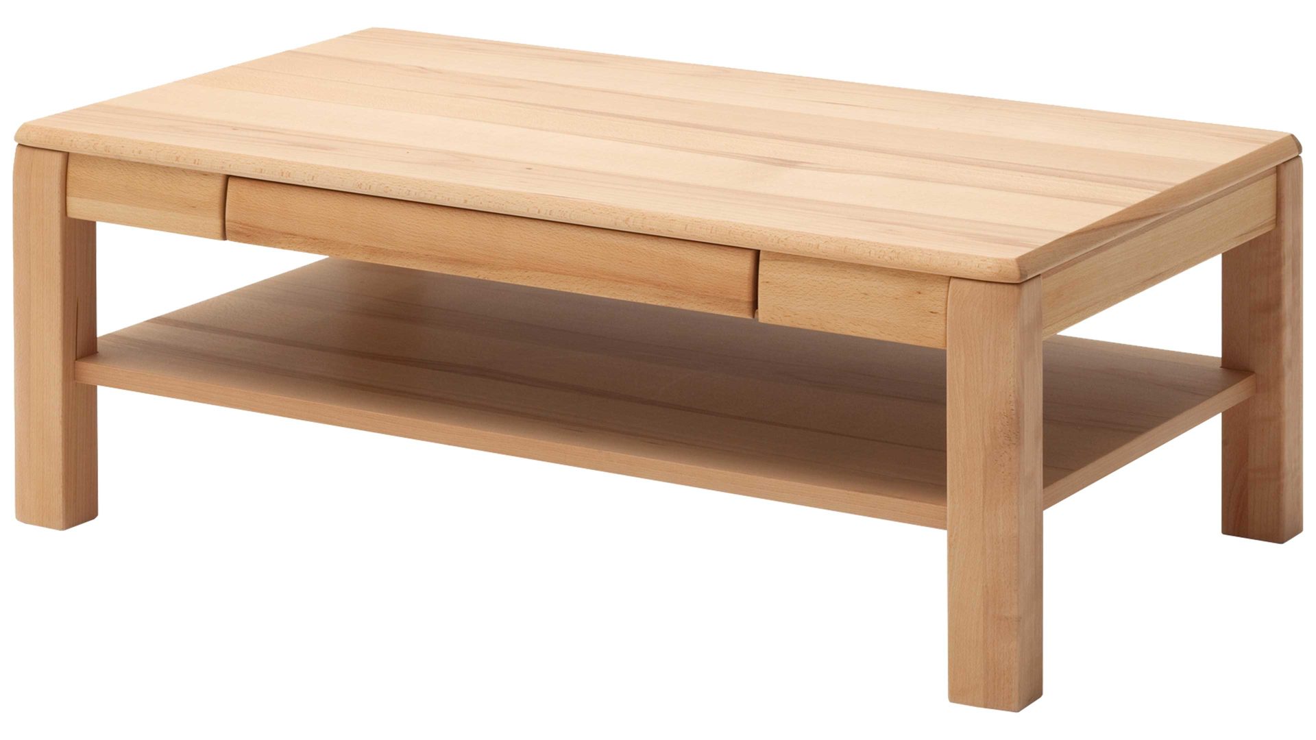 Couchtisch Mca furniture aus Holz in Holzfarben Wohnprogramm Sena - Couchtisch mit Schublade geölte Kernbuche – ca. 115 x 65 cm