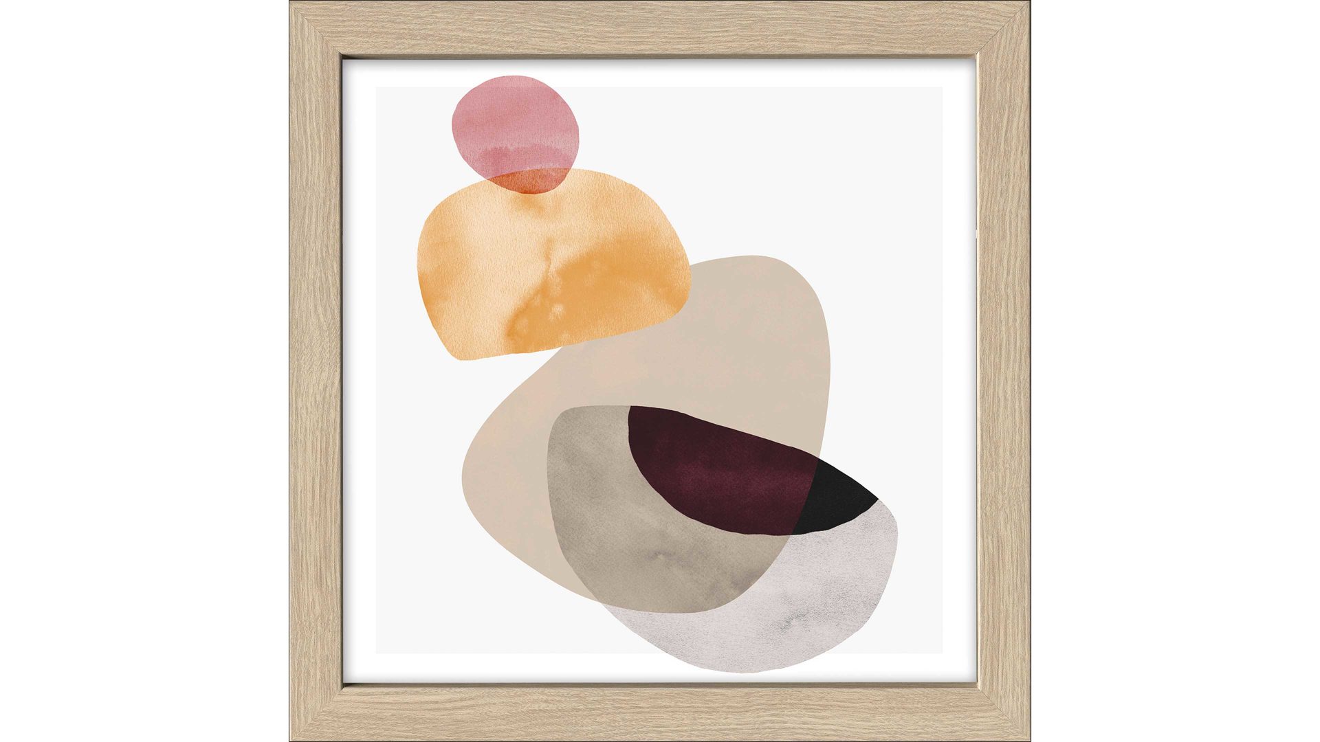 Kunstdruck Interliving BEST BUDDYS! aus Karton / Papier / Pappe in Orange PRO®ART Kunstdruck Framed Art Abstract Shape IV - ca. 35 x 35 cm