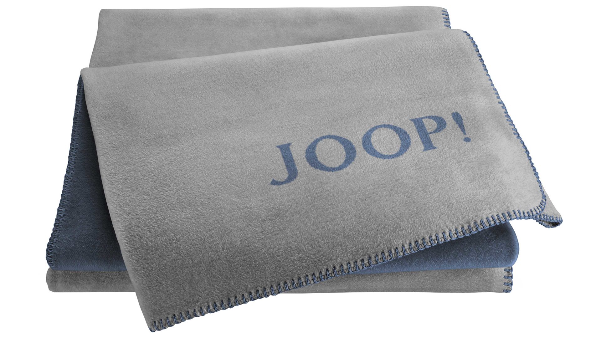 Wohndecke Biederlack® aus Stoff in Grau JOOP! Wohndecke Uni Doubleface Silber & Navy – ca. 150 x 200 cm