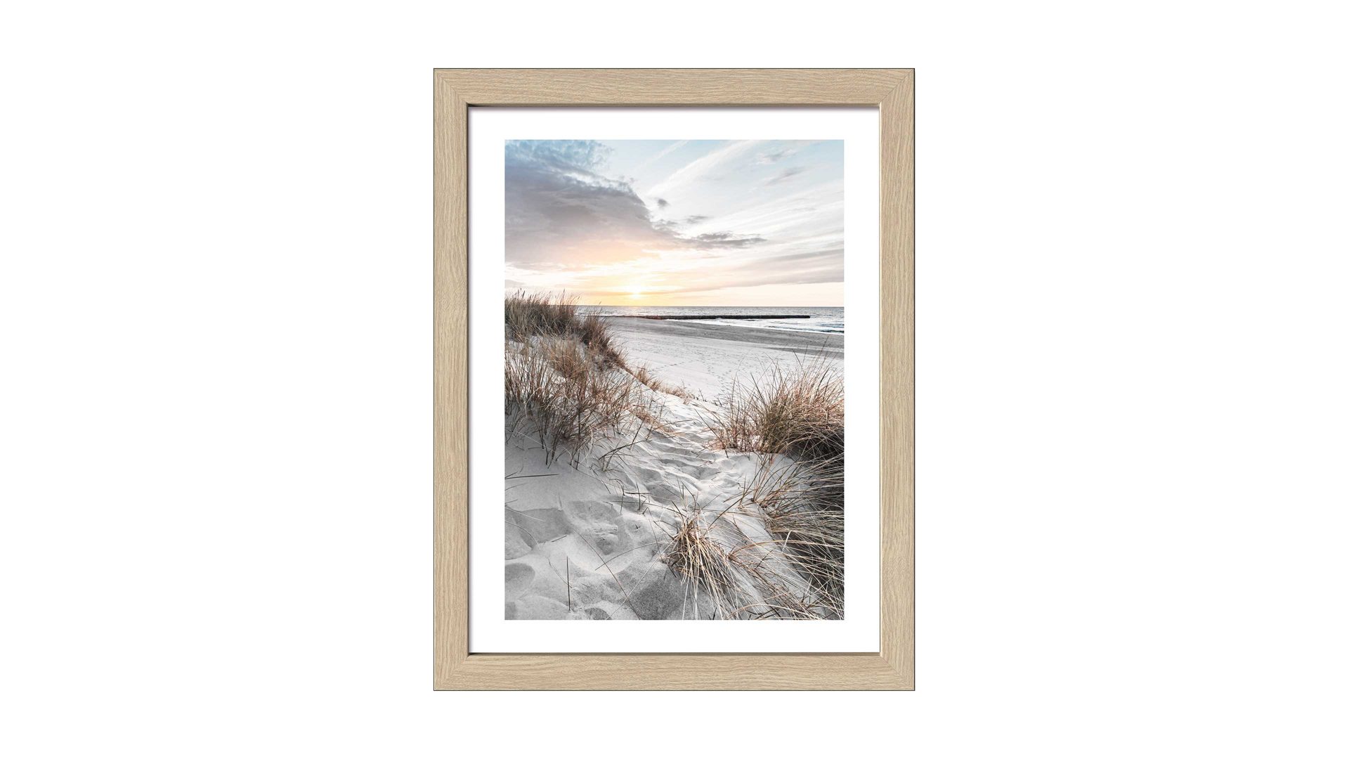 Kunstdruck Pro®art bilderpalette aus Karton / Papier / Pappe in Hellbraun PRO®ART Kunstdruck Nordic Beach Atmosphere VII Eiche, Strandmotiv - ca. 35 x 45 cm