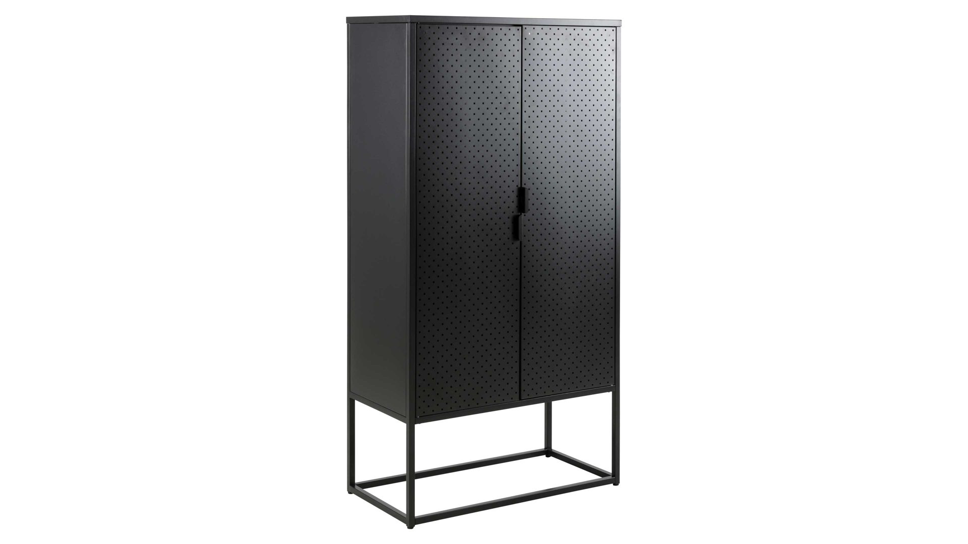 Einzelschrank Actona group a/s aus Metall in Schwarz Metallmöbel Newton - Schrank Schwarz - zwei Türen, Breite ca. 80 cm