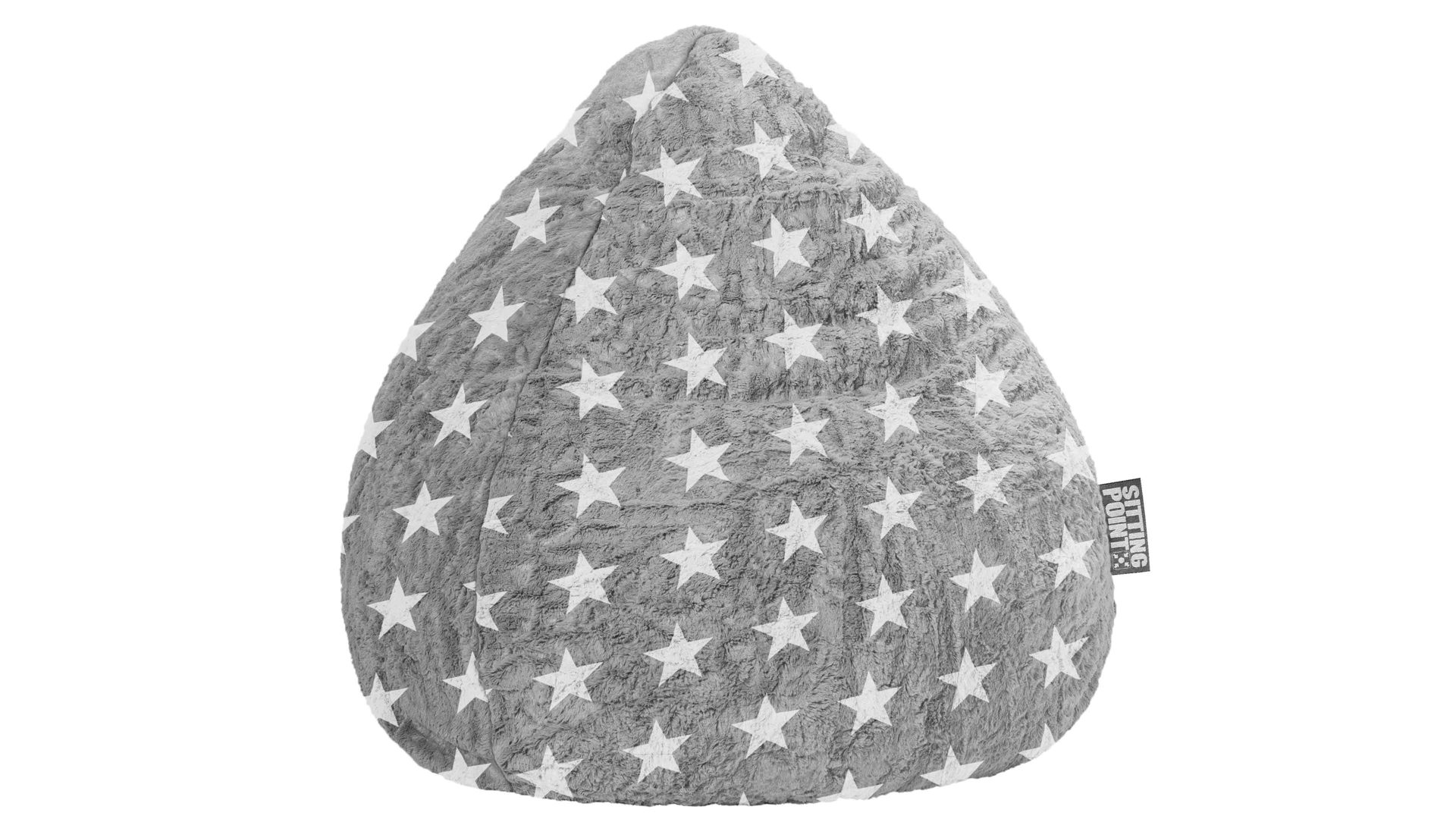 Standard-Sitzsack Magma sitting point aus Kunstfaser in Grau SITTING POINT Sitzsack Fluffy Stars XL - Sitzmöbel grauer Plüsch – ca. 220 Liter