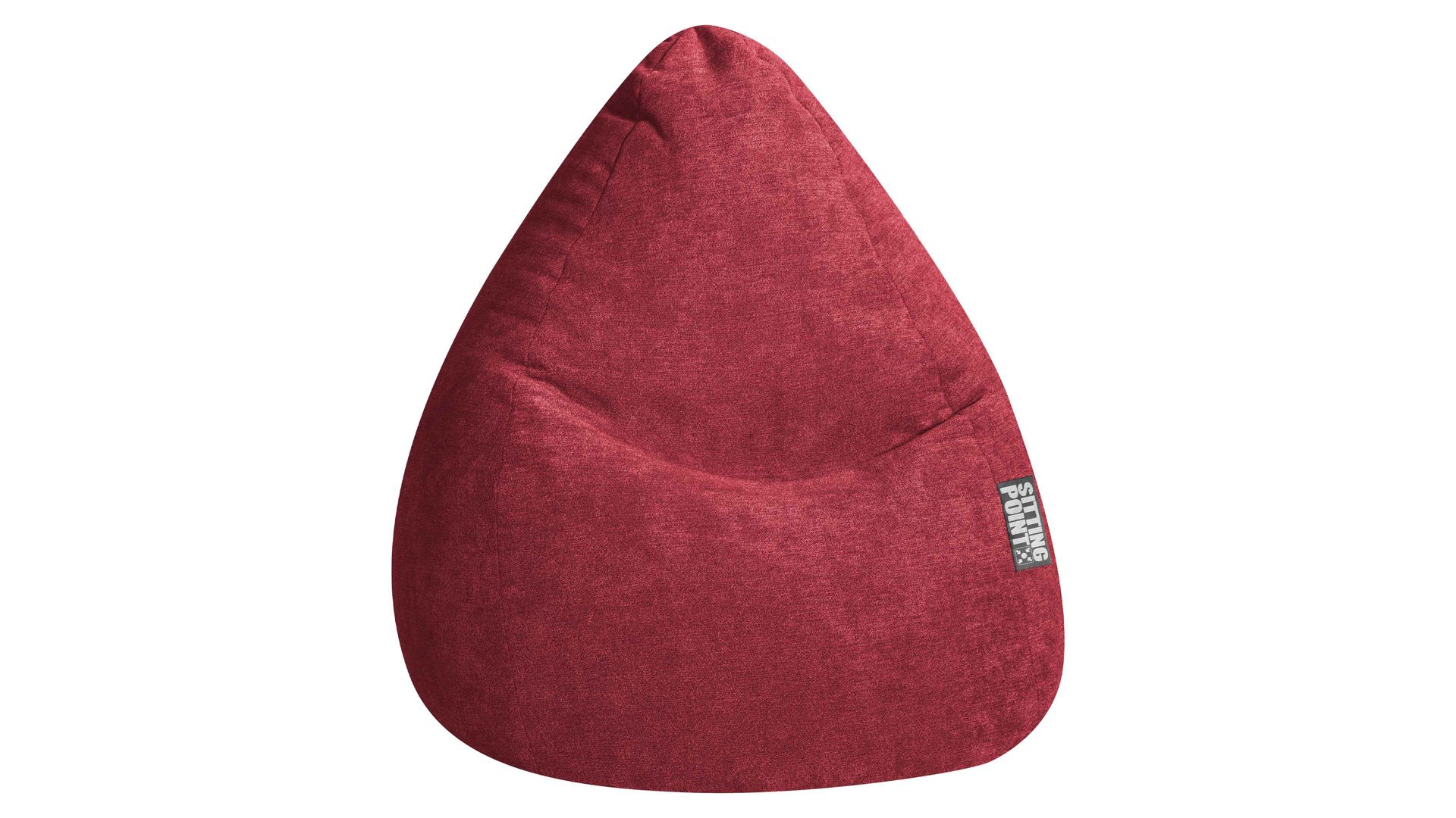 Sitzsack Magma sitting point aus Kunstfaser in Dunkelrot SITTING POINT beanbag alfa XXL - lässiger Sitzsack weinroter Velours 055 – ca. 300 Liter