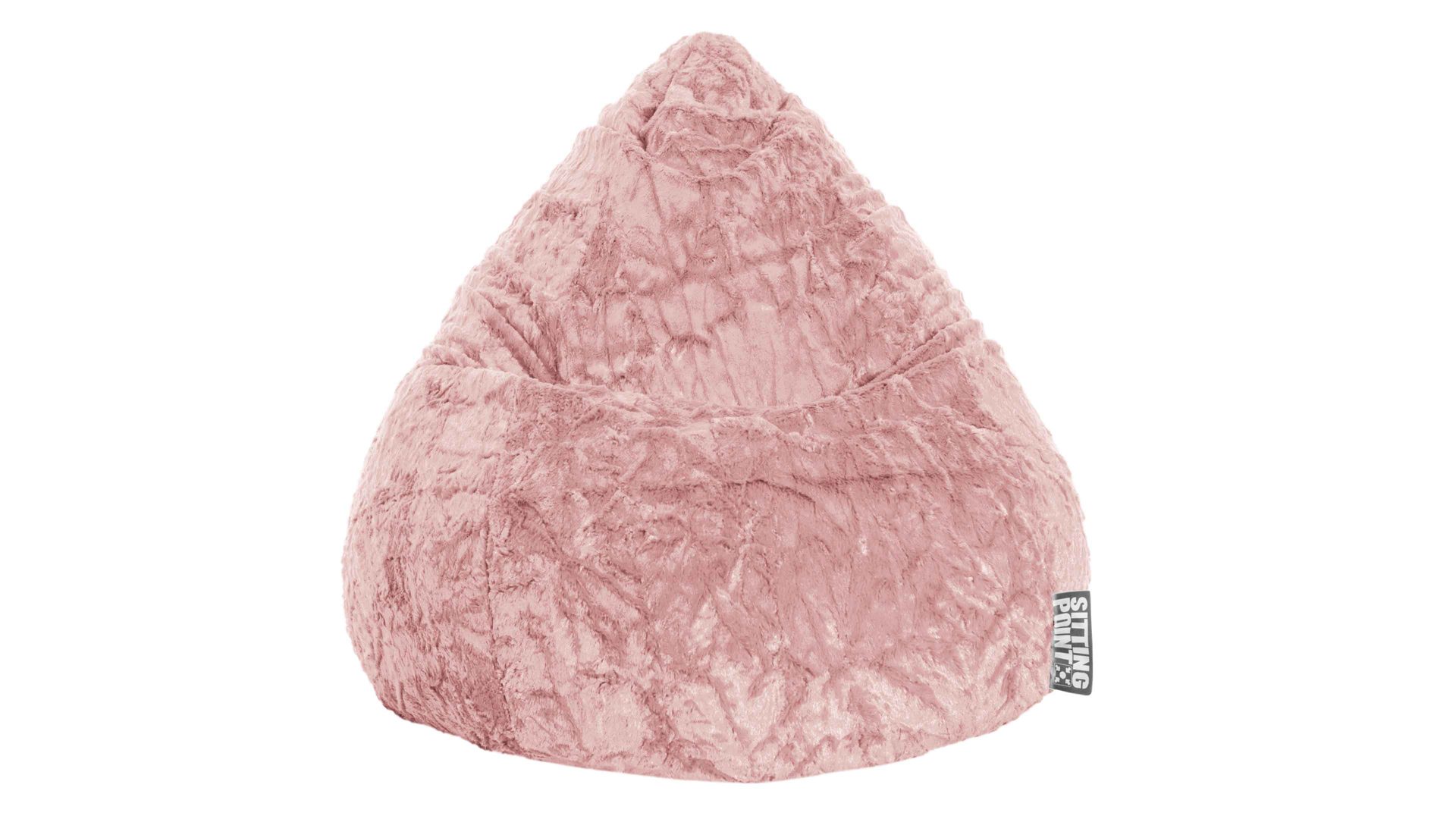 Standard-Sitzsack Magma sitting point aus Kunstfaser in Rosa SITTING POINT Plüsch-Sitzsack Fluffy L als Sitzmöbel altrosa Plüschbezug - ca. 120 Liter