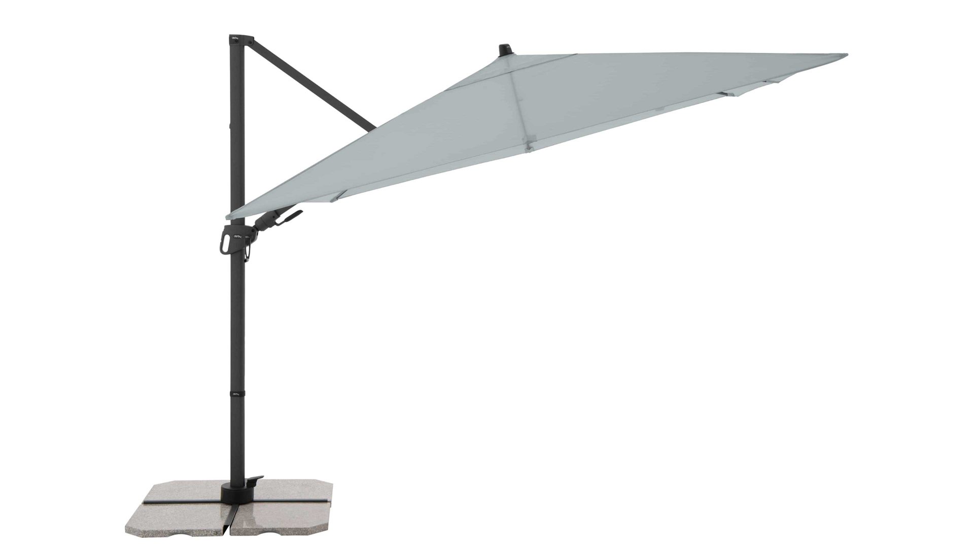 Sonnenschirm Doppler® aus Kunstfaser in Hellgrau doppler® Kurbel-Sonnenschirm Derby DX hellgraue Bespannung – ca. 280 x 280 cm