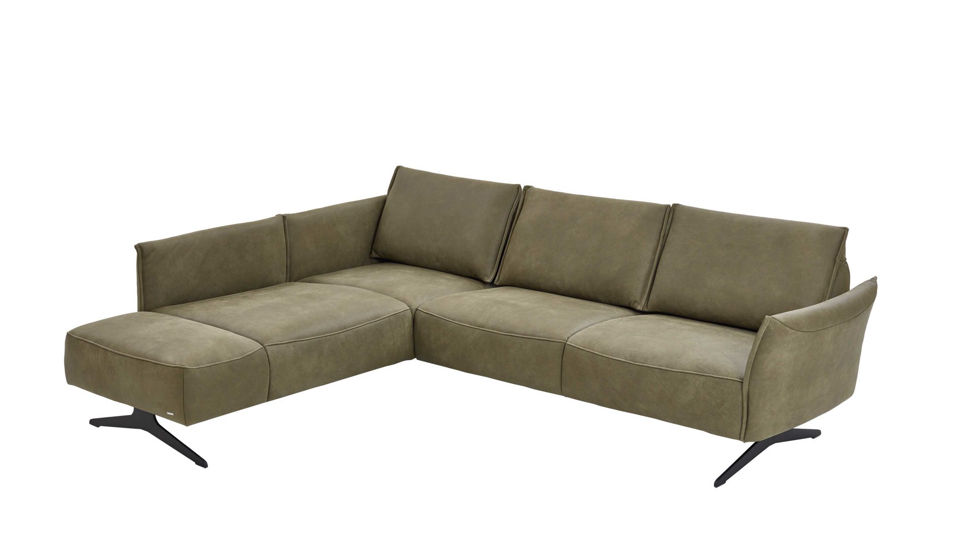 Ecksofa Koinor aus Leder in Grün KOINOR Polsterecke Vineto grüner Lederbezug India & Schwertkufen - ca.  207 x 272 cm