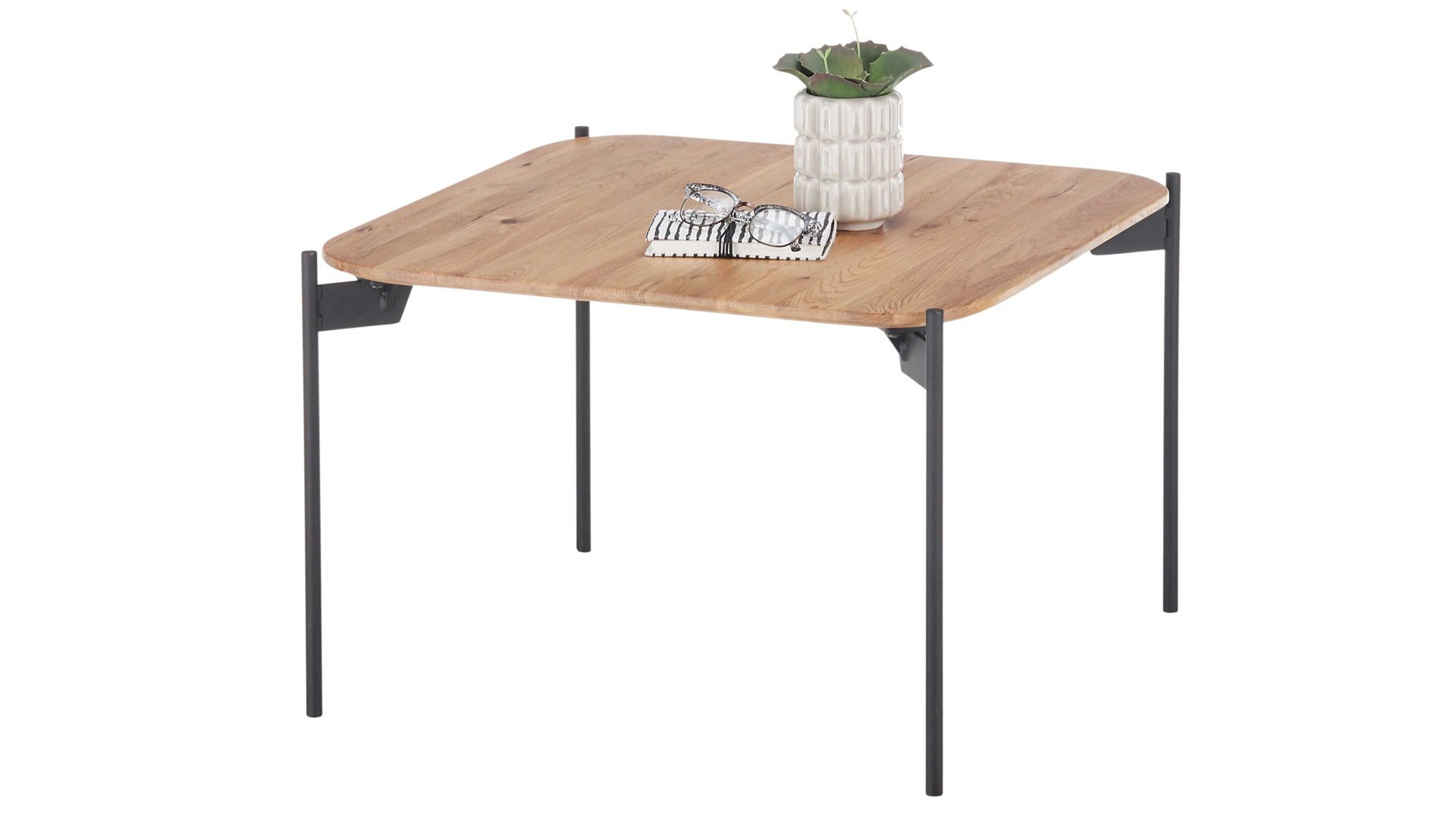 Beistelltisch Mca furniture aus Holz in Holzfarben Beistelltisch Alto Eiche & schwarz - ca. 60 x 60 cm