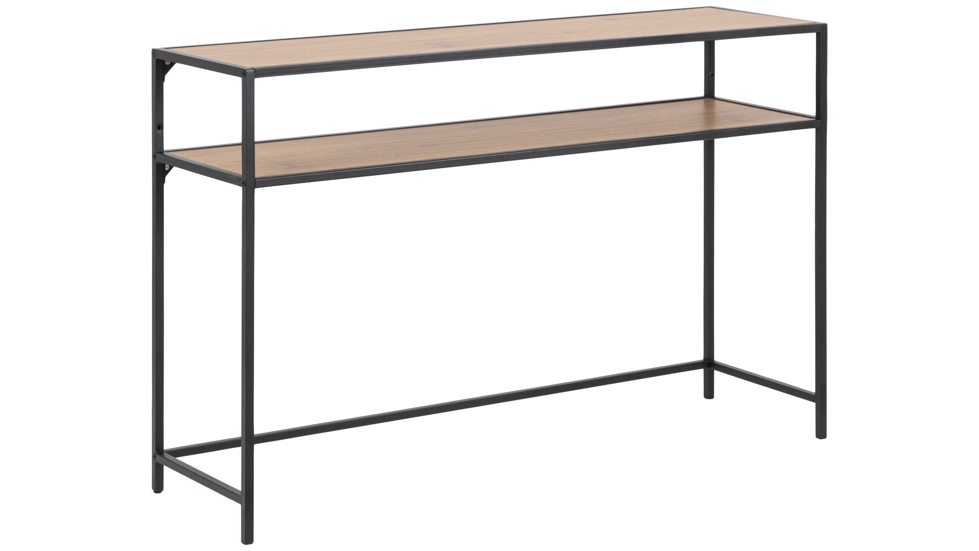 Konsole Actona group a/s aus Holz in Holzfarben Konsoltisch Seaford im Industrielook - Beistelltisch Wildeiche & Schwarz – Länge ca. 120 cm