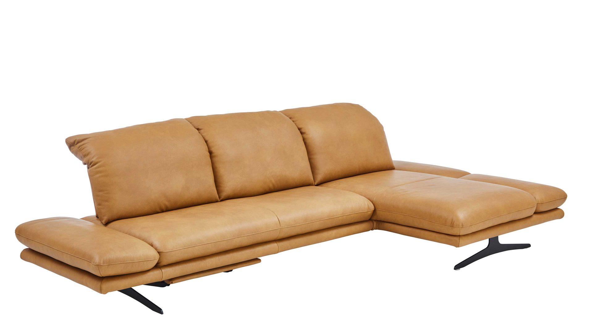 Ecksofa W.schillig i. i. aus Leder in Gelb W.SCHILLIG Ecksofa Sohoo kurkumafarbenes Leder Z69-52 - Stellfläche ca. 319 x 164 cm