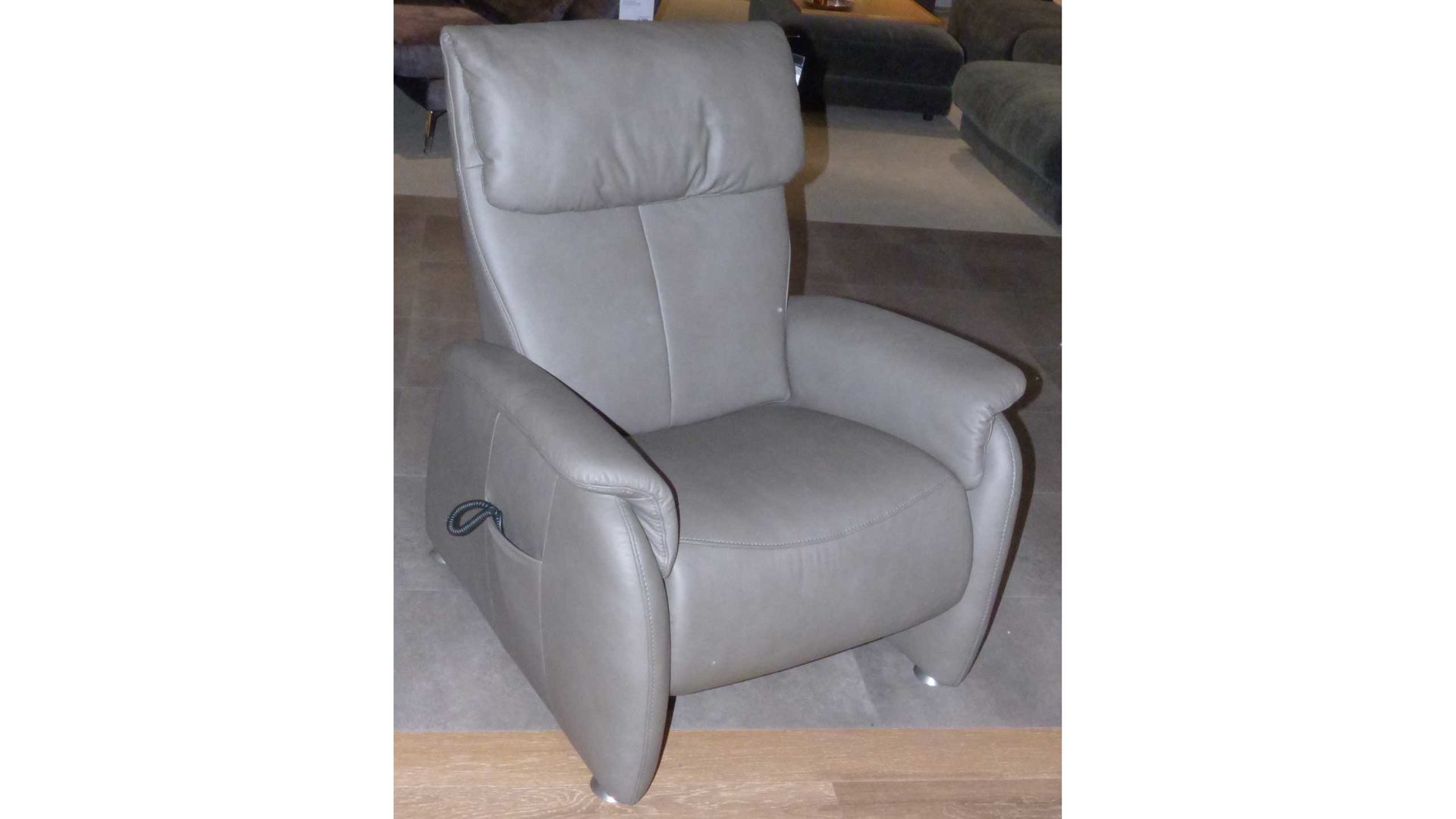 Relaxsessel Himolla aus Leder in Dunkelgrau Himolla Relaxsessel 4897, Sessel mit motorischer Verstellung granitfarbenes LongLife-Leder – Sitz superlastic soft