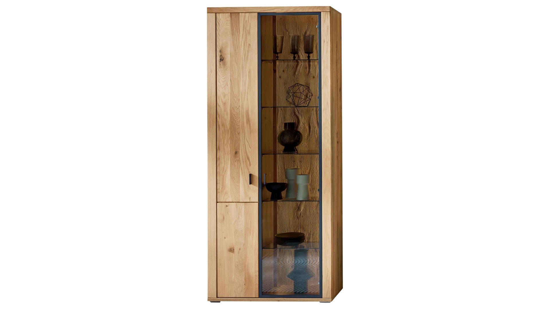 Vitrine PARTNERRING COLLECTION aus Holz in Holzfarben PARTNERRING COLLECTION Wohnprogramm Malaga - Vitrine Eiche Artisan - zwei Türen, Breite ca. 88 cm