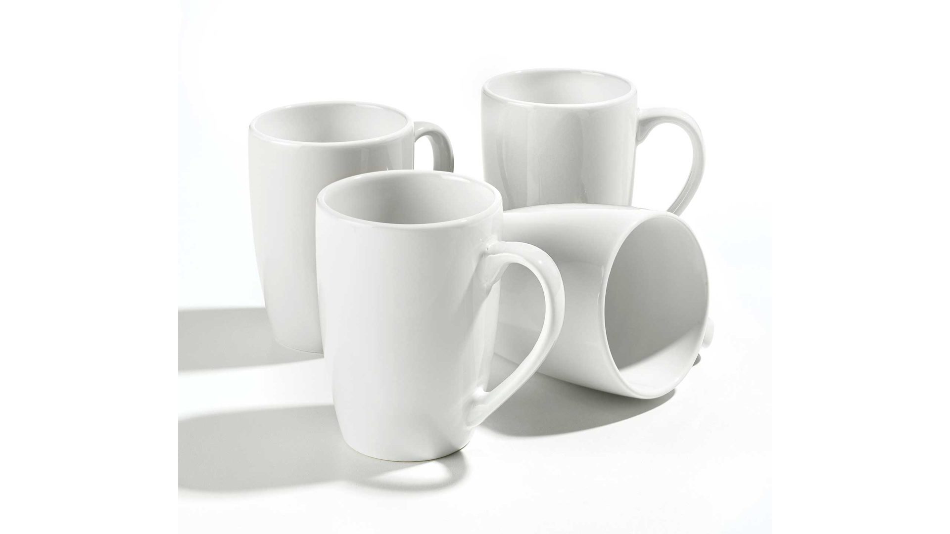 Kaffeebecher Creatable aus Keramik in Weiß CREATABLE Henkelbecher Kaffeebecher weißes Steinzeug - 350 ml Fassungsvermögen