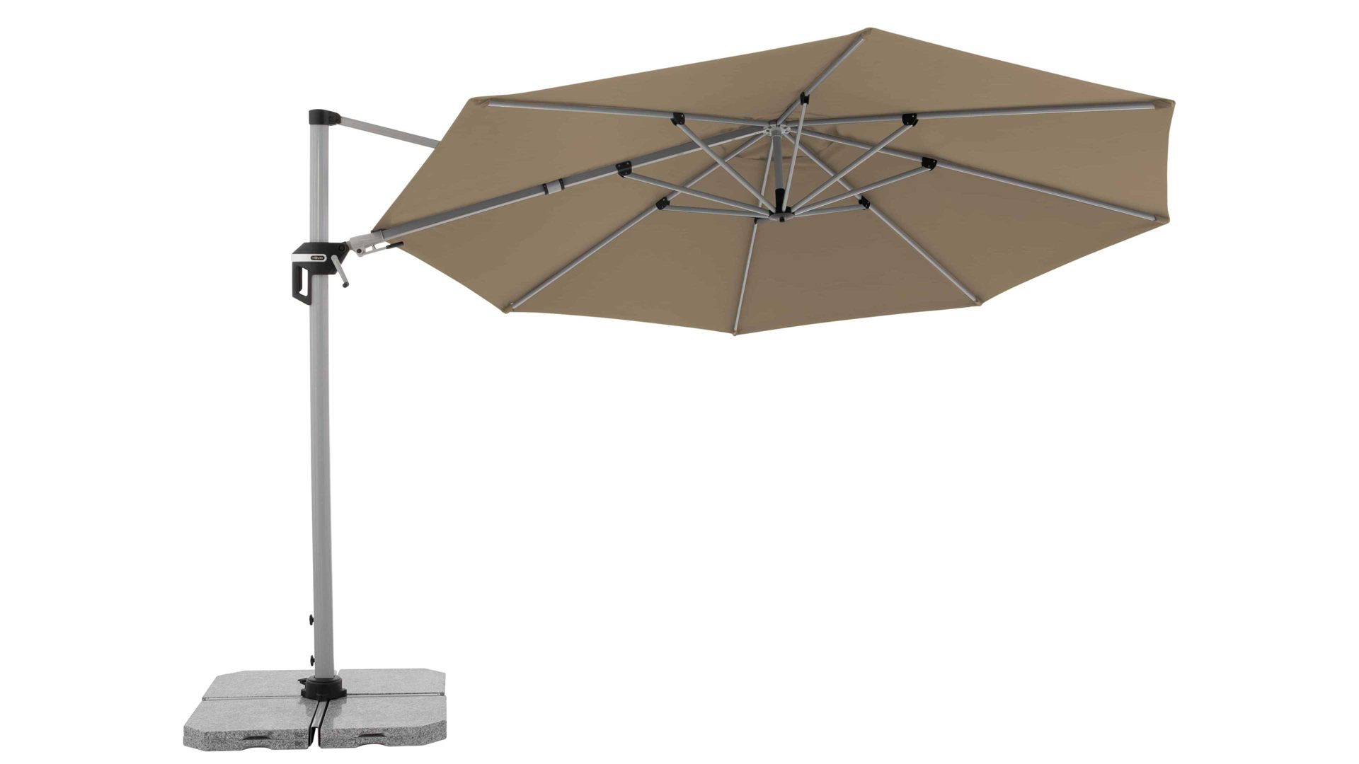 Sonnenschirm Doppler® aus Kunstfaser in Braun doppler® Pendel-Sonnenschirm Active greige Bespannung – Durchmesser ca. 370 cm