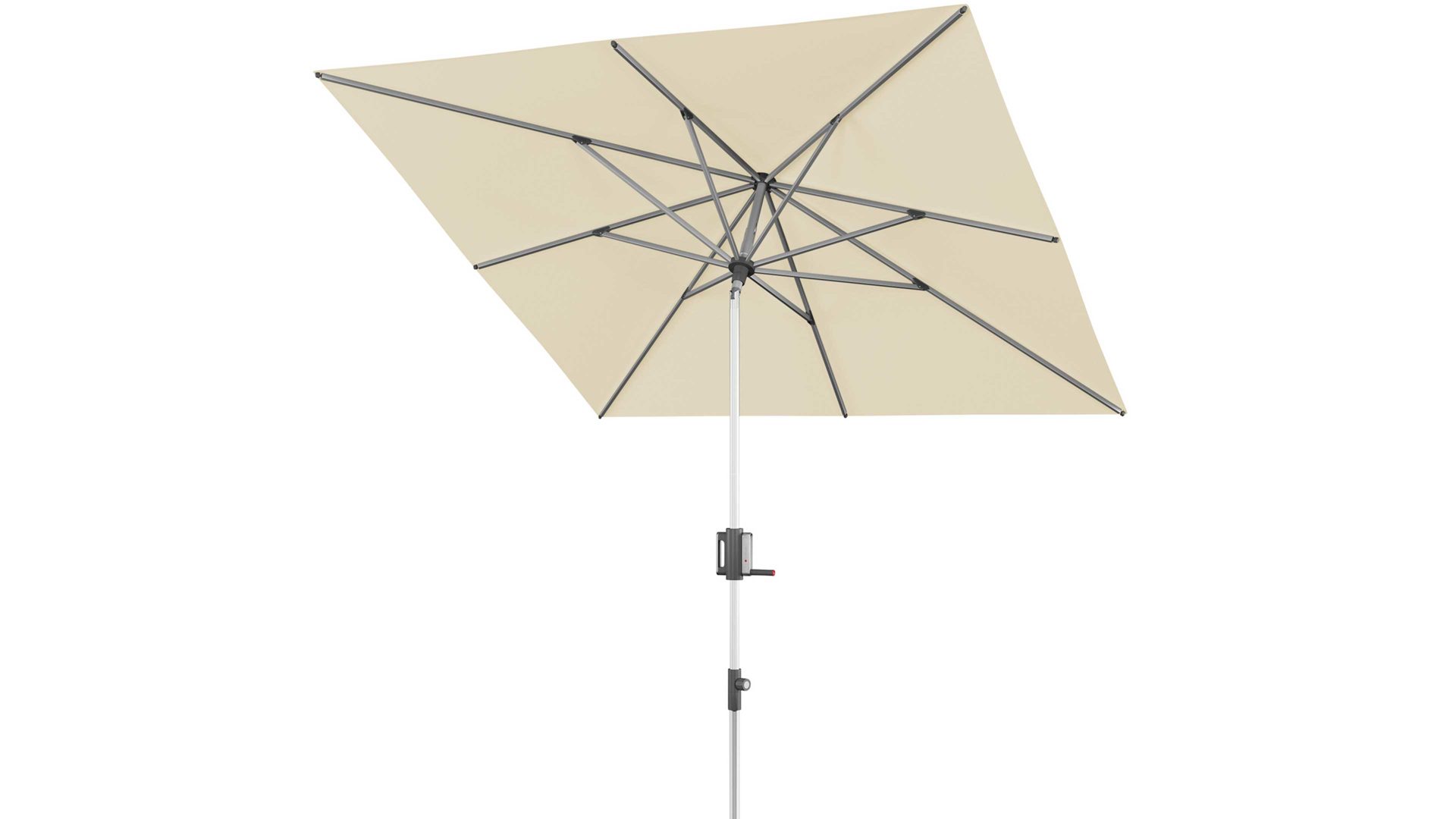 Sonnenschirm Doppler® aus Kunstfaser in Beige Knirps® Kurbel-Sonnenschirm Apoll naturfarbene Bespannung – ca. 240 x 240 cm