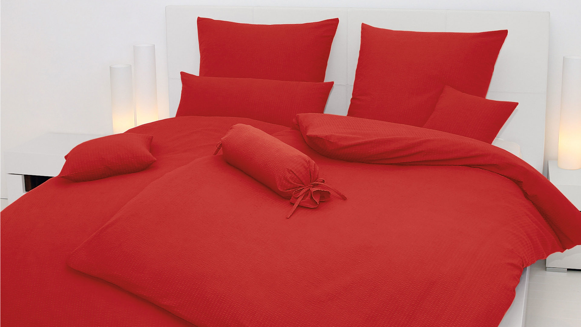 Bettwäsche-Set Janine® aus Naturfaser in Rot Janine® Bettwäsche-Set rot – ca. 135 x 200 cm