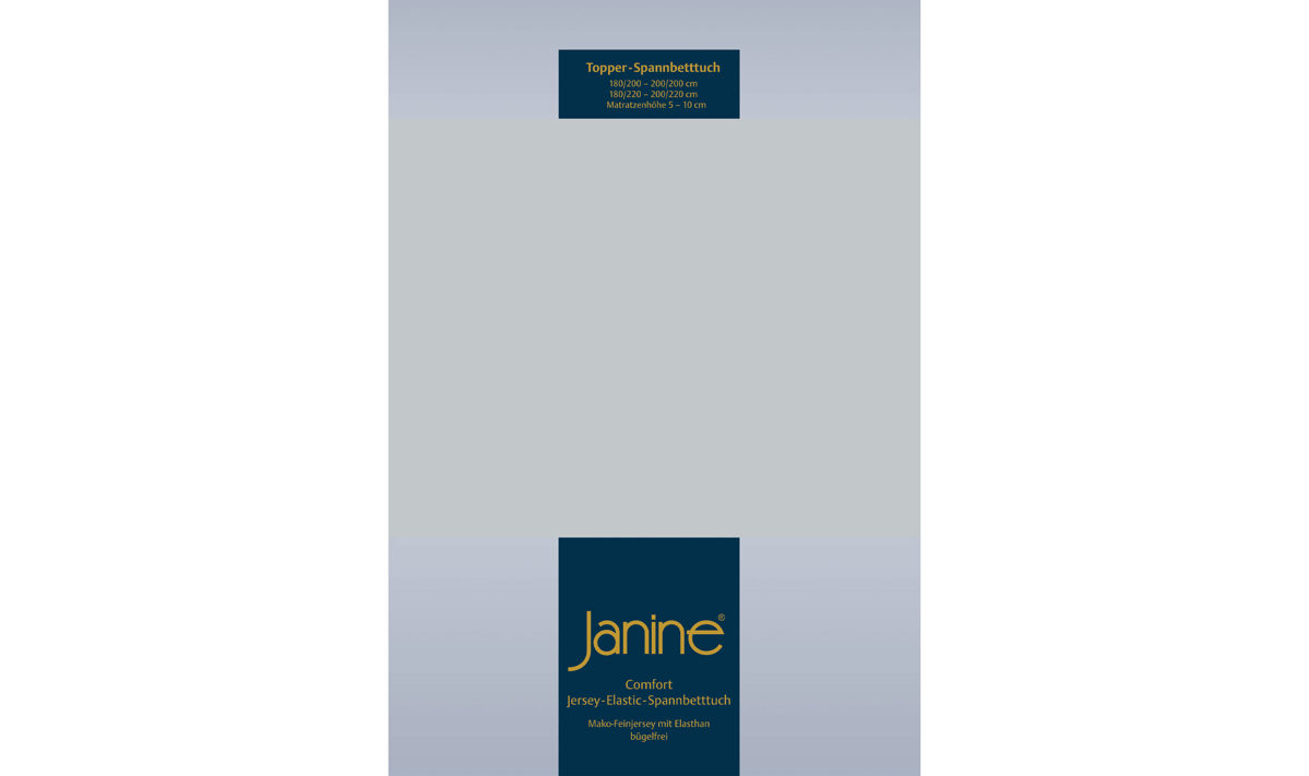 Spannbettlaken Janine aus Stoff in Silber Janine® Spannbettlaken Silber - ca. 200 x 200 cm