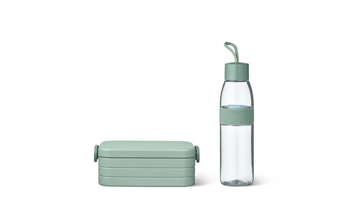 Brotdose & Trinkflasche Mepal bv aus Kunststoff in Grün MEPAL Lunchset Ellipse + Tab, Lunchbox + Trinkflasche Grün - Nordic Sage