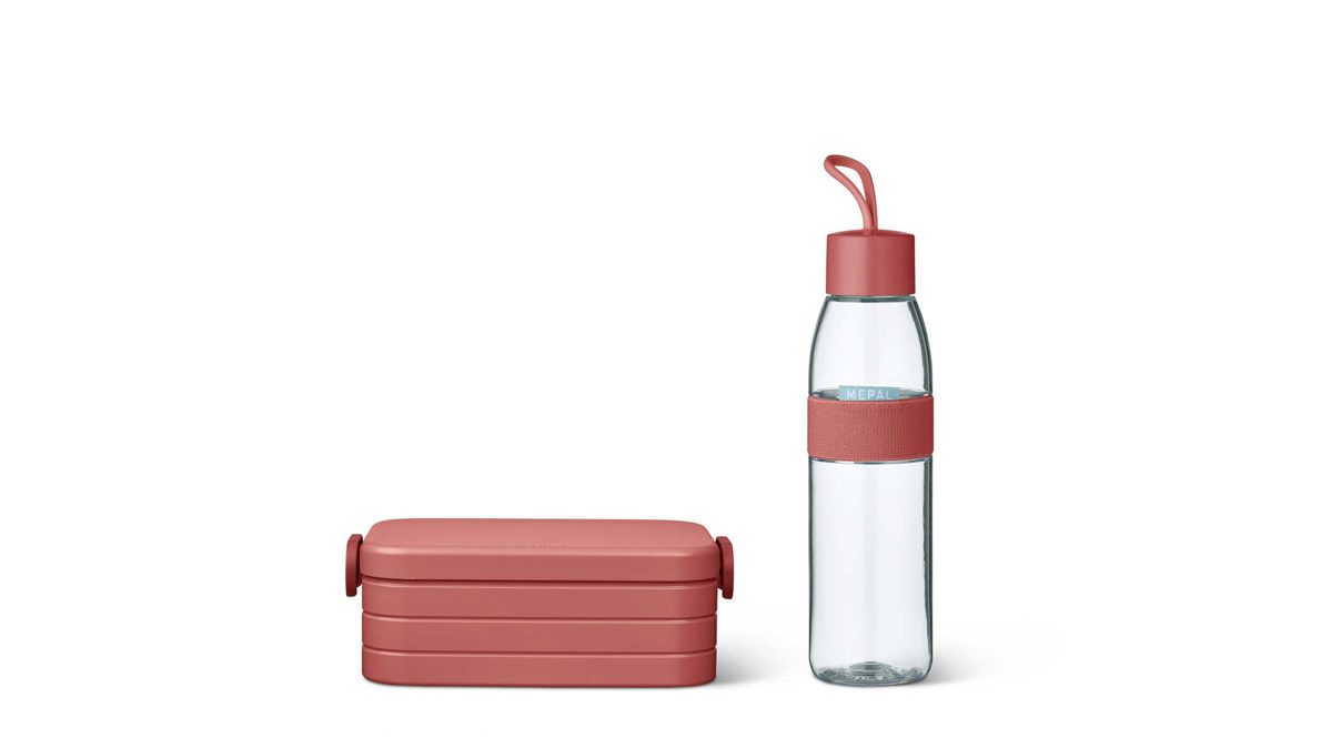 Brotdose & Trinkflasche Mepal bv aus Kunststoff in Rot MEPAL Lunchset Ellipse + Tab, Lunchbox + Trinkflasche Rot - Vivid Mauve