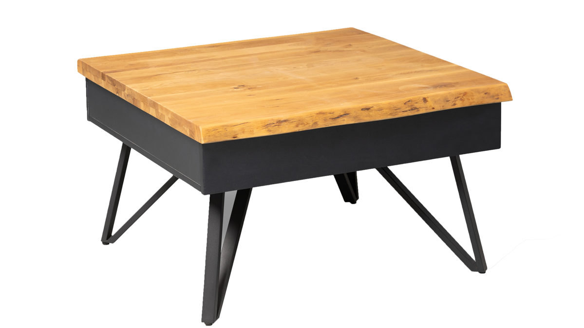 Couchtisch M2 kollektion aus Holz in Holzfarben Couchtisch Dubai 3 Wildeiche & Schwarz - ca. 75 x 75 cm