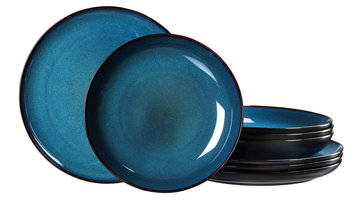 Tafelservice Ritzenhoff & breker aus Keramik in Blau Ritzenhoff & Breker Speiseservice Bali blaues Steinzeug – achtteilig