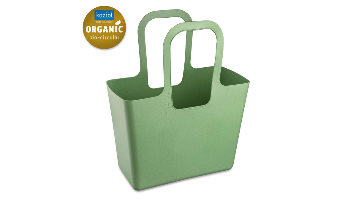 Einzeltasche Koziol aus Kunststoff in Grün KOZIOL Tasche XL - Shopper, Einkaufstasche gross nature leaf green