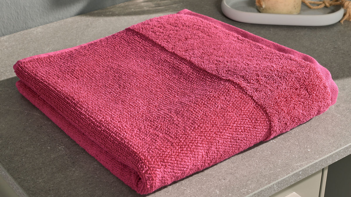 Handtuch Interliving aus Naturfaser in Pink Interliving Handtuch Serie 9108 - Handtuch pinkfarbene Baumwolle  - ca. 60 x 110 cm