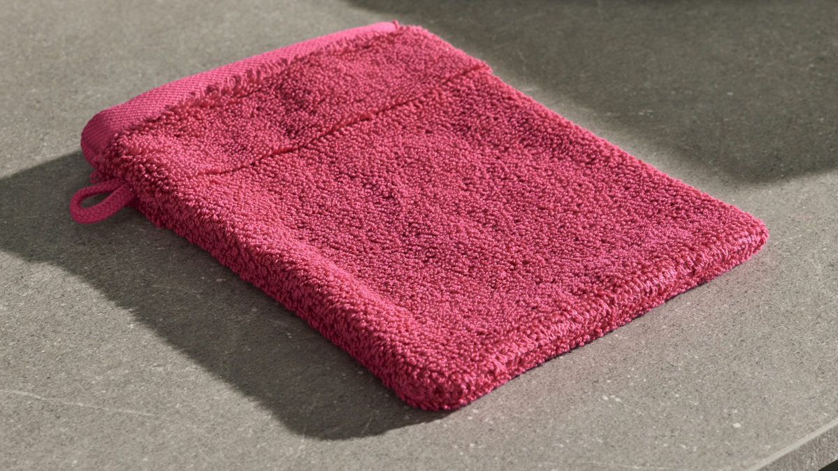 Waschhandschuh Interliving aus Naturfaser in Pink Interliving Handtuch Serie 9108 - Waschhandschuh pinkfarbene Baumwolle  - ca. 16 x 20 cm