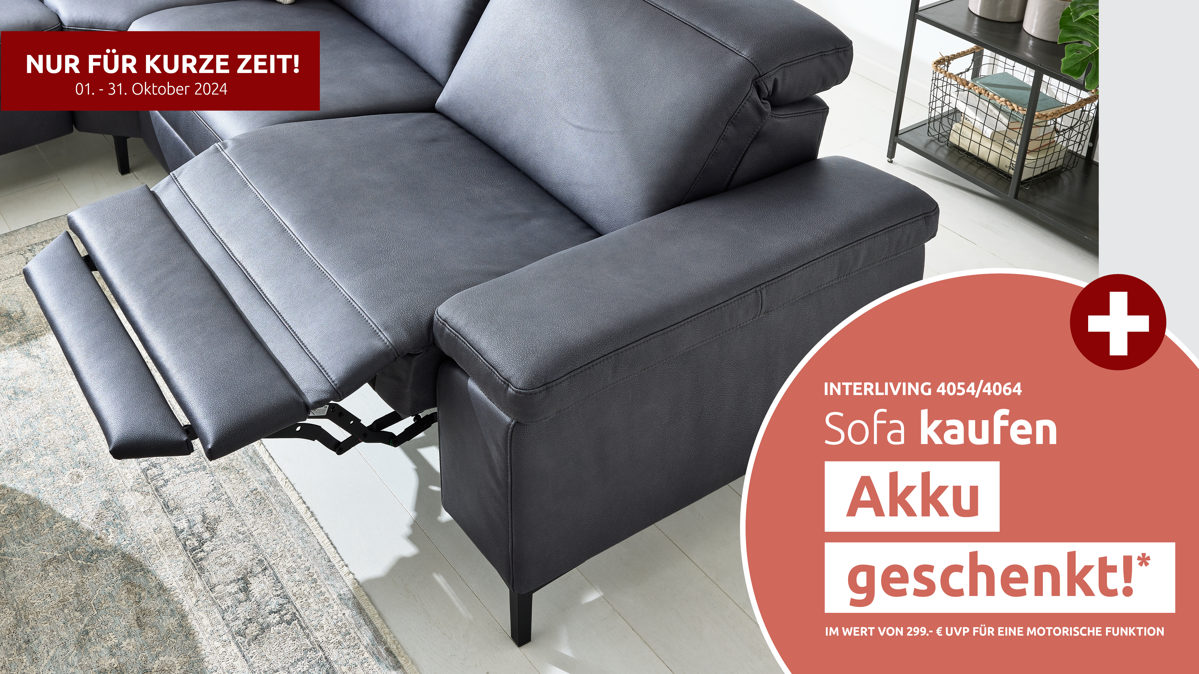 Funktion Interliving aus Metall in Transparent Interliving Sofa Serie 4064 - WallAway WAH2 motorische Kopfteilverstellung