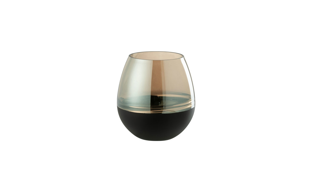 Windlicht Interliving BEST BUDDYS! aus Glas in Gold Interliving BEST BUDDYS! Teelichtglas Black Gold Hotel Gold & Schwarz - Höhe ca. 17 cm