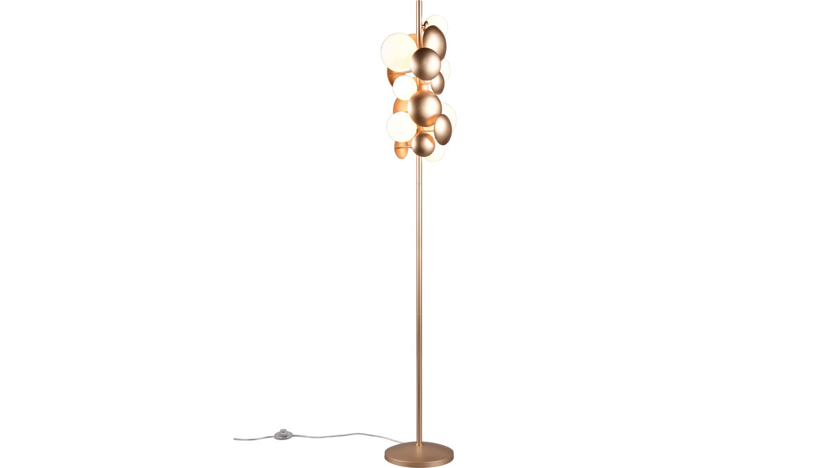 Stehleuchte Trio lighting for you aus Metall in Gold TRIO Stehleuchte Bubble Gold & Weiß – Höhe ca. 155 cm