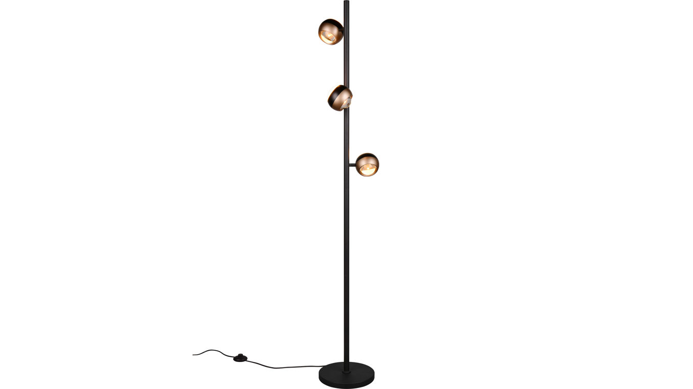 Stehleuchte Trio lighting for you aus Metall in Schwarz TRIO Leuchten Serie Orbit - Stehleuchte mattschwarzes Metall - Höhe ca. 150 cm