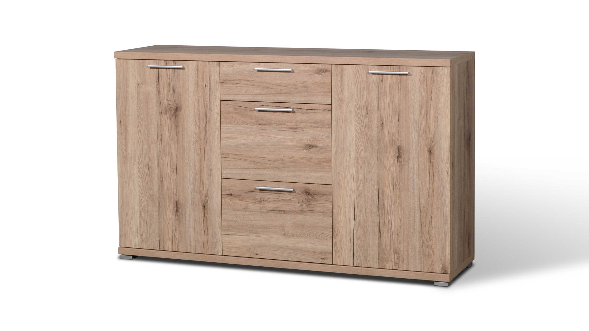 Sideboard Germania aus Holz in Holzfarben Sideboard Top, eine Kommode mit Stauraum Sanremo Eiche - zwei Türen, drei Schubladen