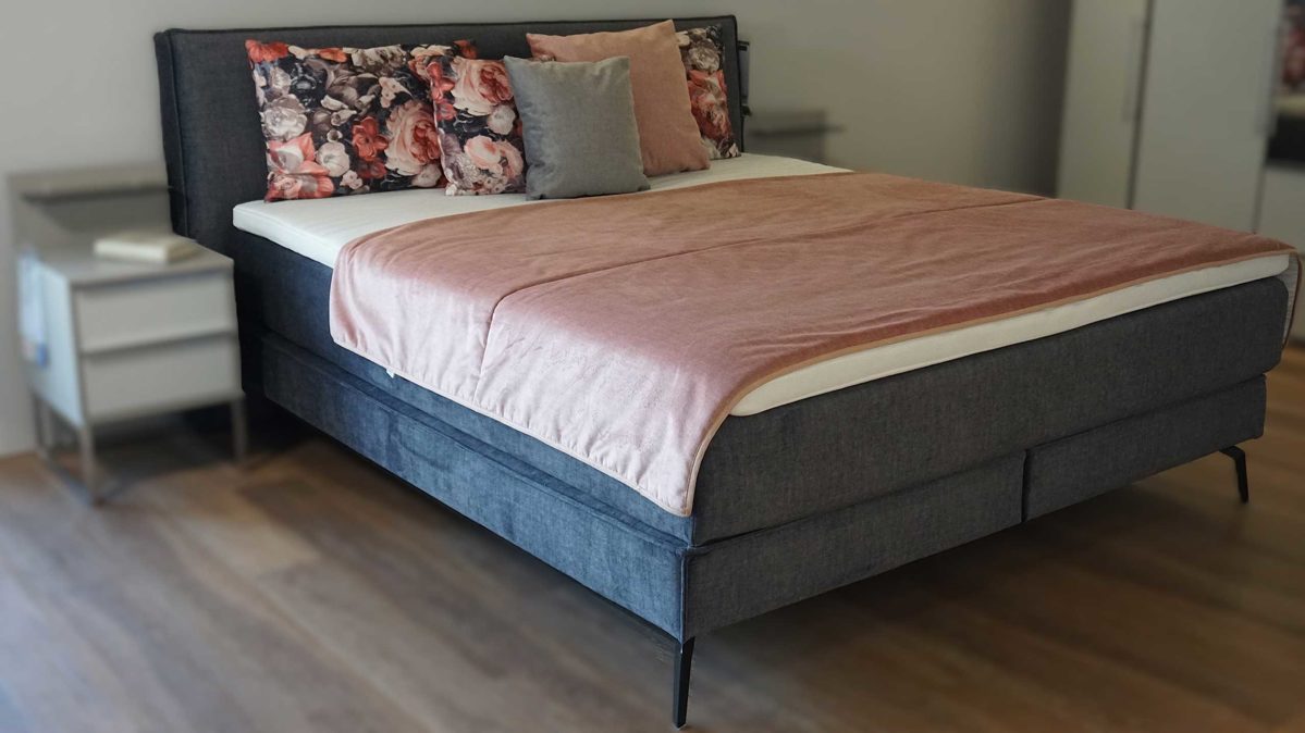 Boxspringbett Musterring aus Stoff in Dunkelgrau Musterring Boxspringbett Balino HU-BX21157 VZ2 Stoff Joyce grey - Liegefläche ca. 180 x 200 cm