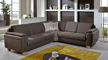 Ecksofa modulmaster aus Stoff in Dunkelbraun Modulmaster Eckkombination MM-ZE1031 schokobraune Mikrofaser Holiday & Eiche bianco – Stellflläche ca. 276 x 246 cm