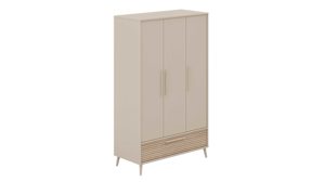 Kleiderschrank Paidi aus Holz Nachbildung in Beige Holzfarben Hell PAIDI Kleiderschrank Eefje 1730313 - 3-türig Cashmere Beige - Groovy Oak, 2 Kleiderstangen, 4 Böden