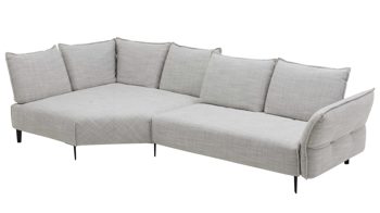 Ecksofa W.schillig i. i. aus Stoff in Hellgrau W.SCHILLIG Ecksofa Bonnie silbergrauer Webstoff T88 & schwarze Metallfüße – Stellfläche ca. 158 x 340 cm