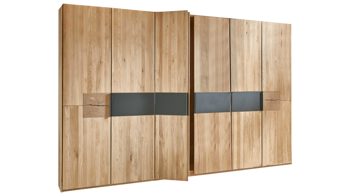 Kleiderschrank Wöstmann schlafraumsysteme aus Holz in Holzfarben WÖSTMANN Schlafmöbelprogramm WSM 1600 – Kleiderschrank Wildeiche, Hirnholz & Cubanit – sechs Türen, Breite ca. 302 cm