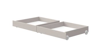 Einzelbett Flexa aus Holz in Grau FLEXA Classic 2 Schubladen - Länge 196 cm für Einzelbett + Etagenbett, Kiefer grau lasiert