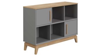 Sideboard Paidi aus Holz in Grau PAIDI Sideboard Sten Eiche & Schiefergrau – zwei Schiebetüren