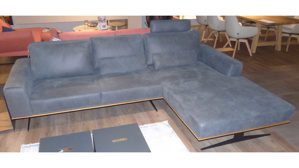 Ecksofa 3c candy aus Leder Metall in Anthrazit SCHÖNER WOHNEN Ecksofa, Polstergarnitur aus Leder Leder Movini anthrazit & schwarze Metallkufen 454 - Stellfläche ca. 290 x 194 cm