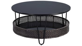 Couchtisch M2 kollektion aus Glas in Schwarz Couchtisch Sofia Schwarz – Durchmesser ca. 80 cm