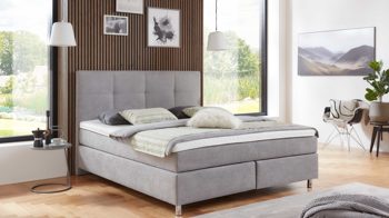 Boxspringbett comfortmaster besser sitzen, liegen, leben aus Stoff in Hellgrau Comfortmaster Boxspringbett Karat Classic 3 hellgrauer Stoffbezug Camal 106 - Liegefläche ca. 180 x 200 cm