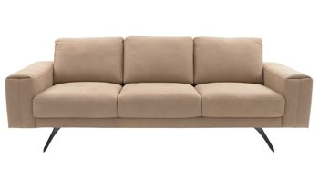 Dreisitzer Interliving aus Leder in Beige Interliving Sofa Serie 4004 - Dreisitzer P60 sandfarbenes LongLife-Leder Z78-49 - Länge ca. 222 cm